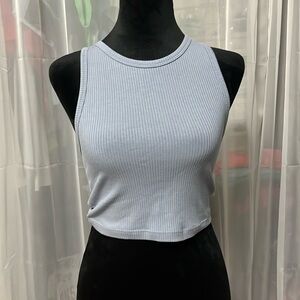 cropped blue tank
